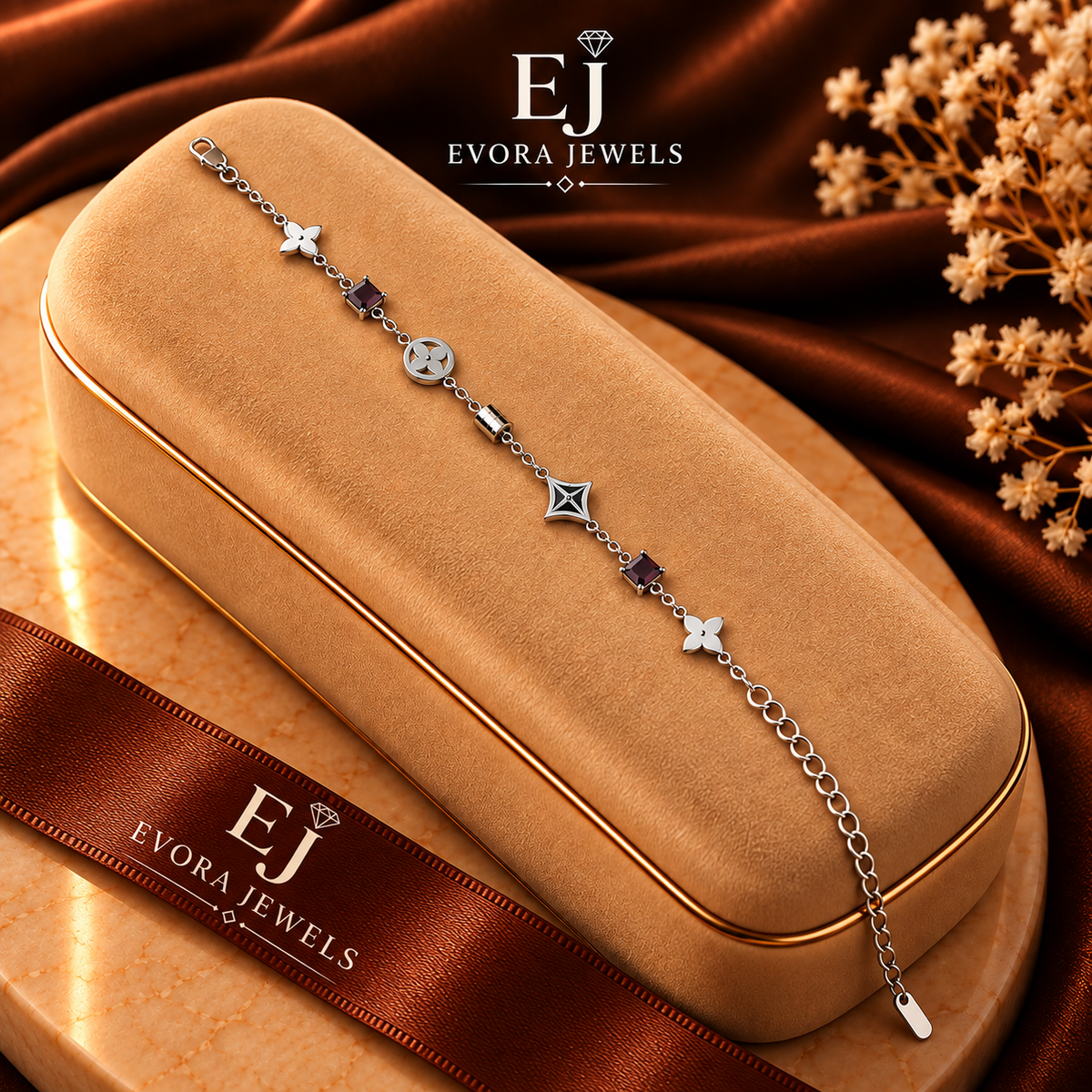 Luxury Geometric Crystal Link Bracelet
