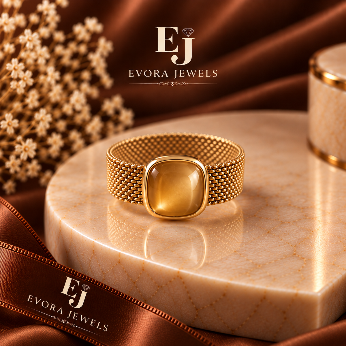 Luxury Flexible Stainless Steel Square Crystal Ring