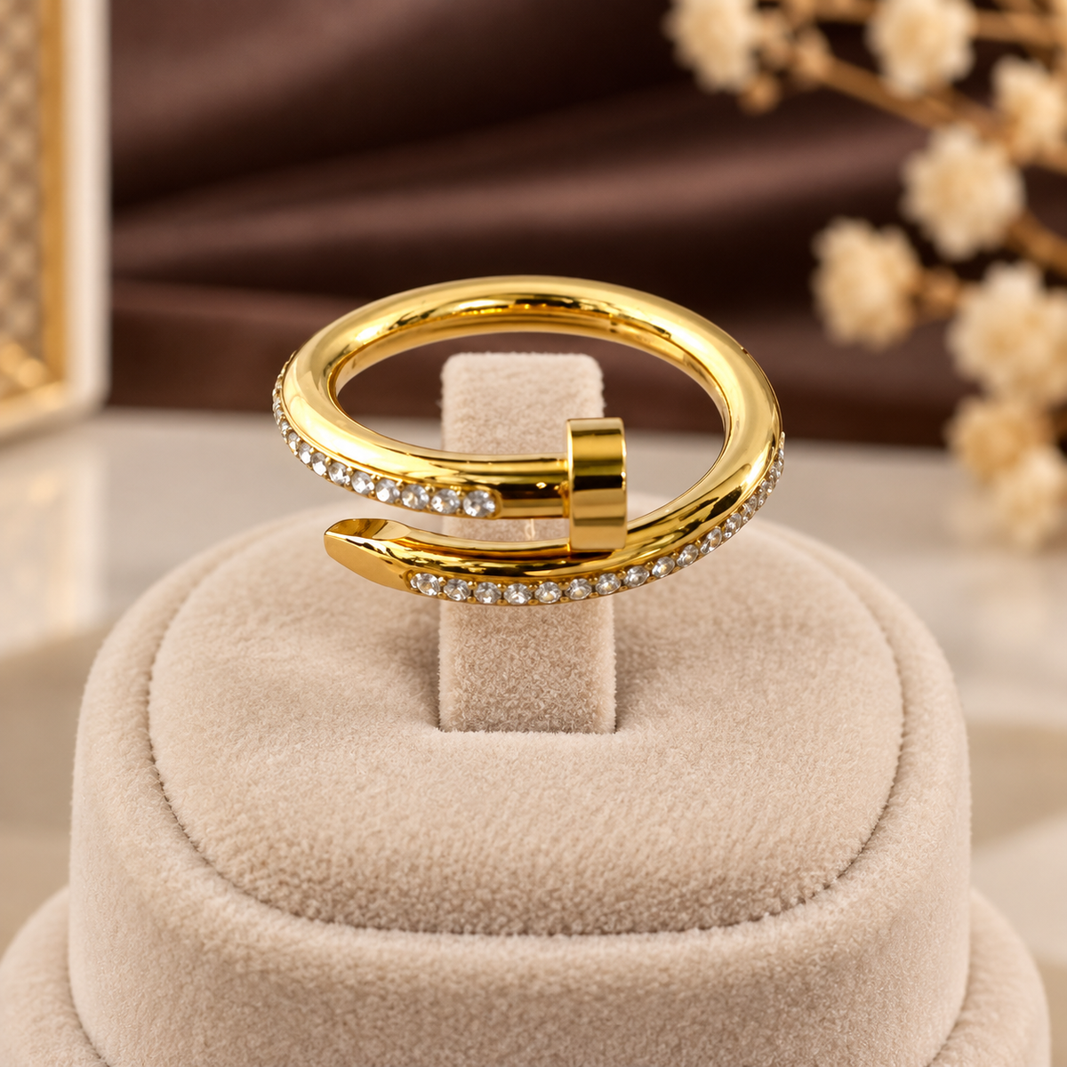 Luxury Crystal Nail Cuff & Ring Set