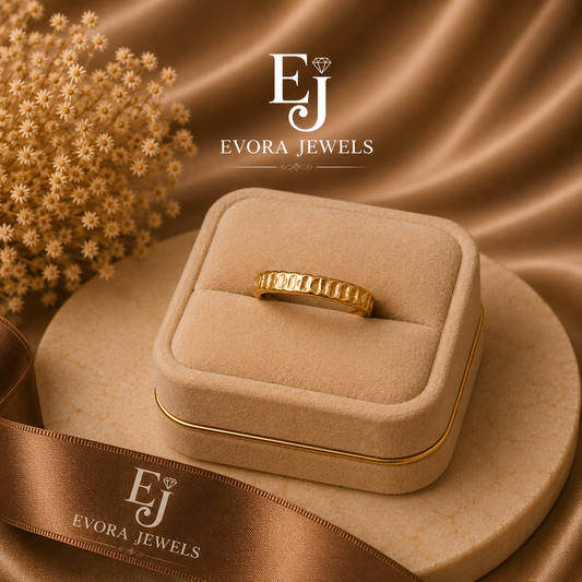 Luxury Textured Gold Band Ring