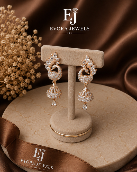 Luxury Crystal Floral Jhumka Earrings