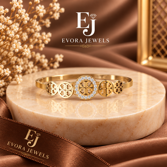 Luxury Crystal Medallion Gold Bracelet