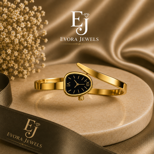 Luxe Watch Style Hand Cuff Bangle