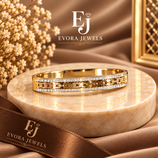 Luxury Crystal Chain Link Gold Bracelet